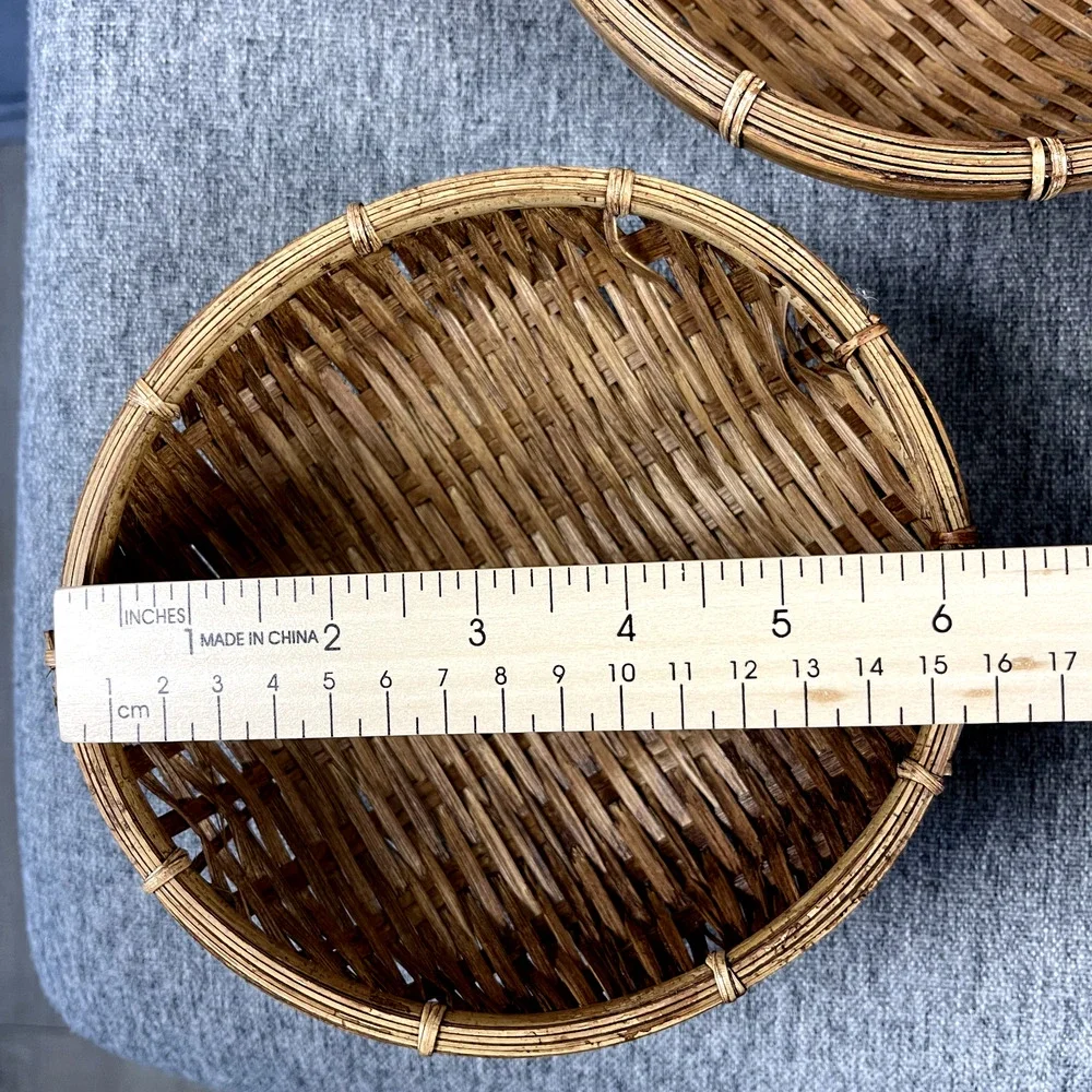 Set of‎ 3 Woven Baskets Nesting Decorative 7